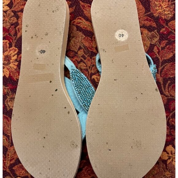 Cocobelle beaded sandals turquoise size 40 - Picture 3 of 4